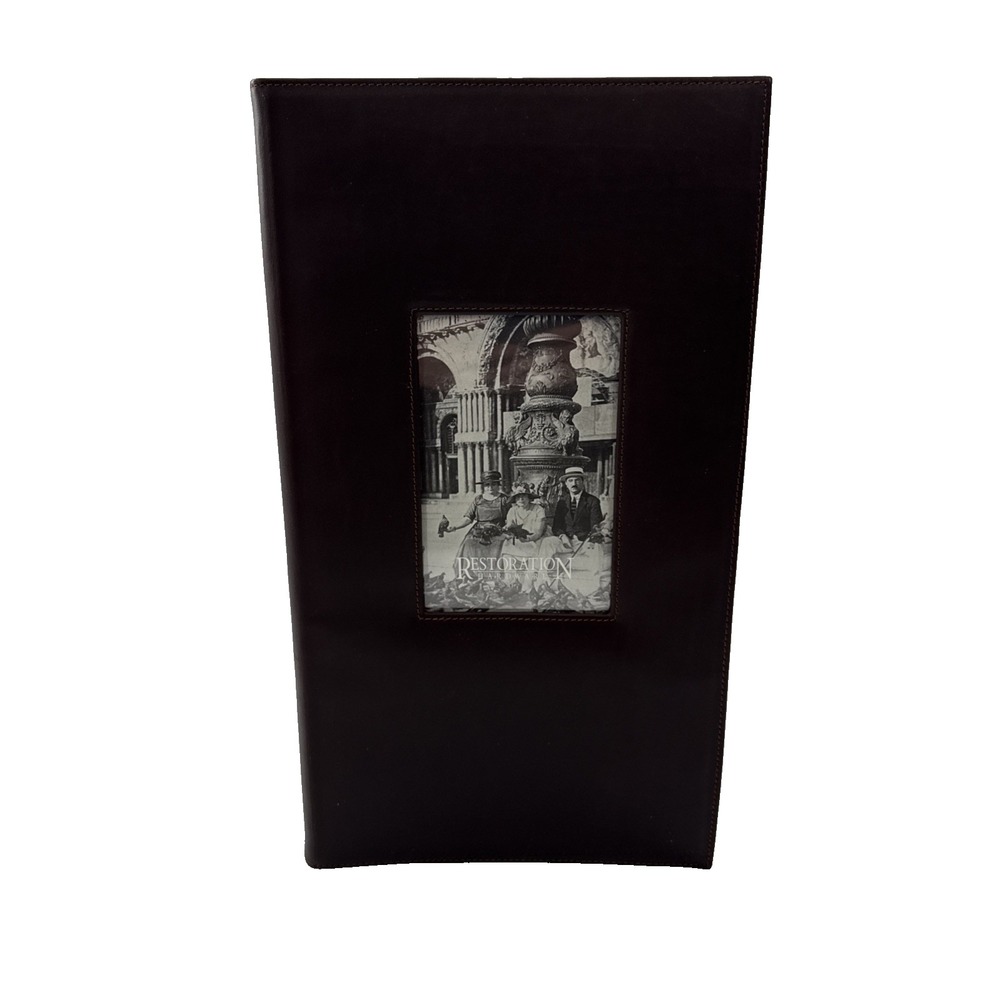 Restoration Hardware Photo Album Scrapbook Brown Leather 27 Pages‎